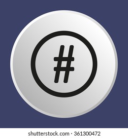 hashtag icon, vector illustration. Flat design style