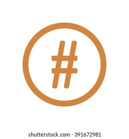 hashtag icon, vector illustration. Flat design style