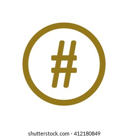 hashtag icon, vector illustration. Flat design style