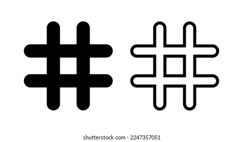 Hashtag Symbol, Vektorgrafik. Hashtag-Zeichen und -Symbol