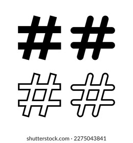 Hashtag Symbol, Vektorgrafik. Hashtag-Zeichen und -Symbol