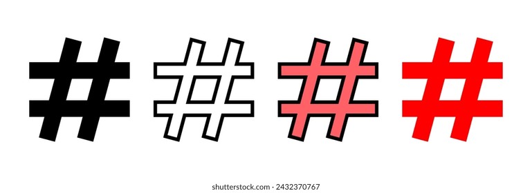 Hashtag-Symbol Vektor-Illustration. Hashtag-Zeichen und Symbol