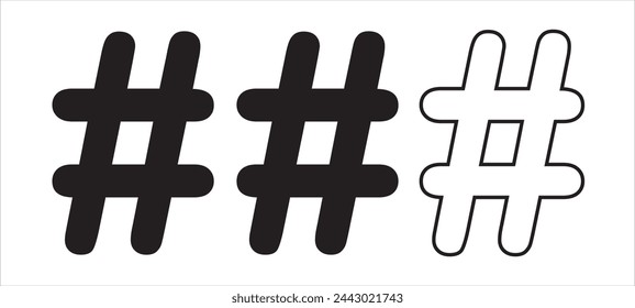 Hashtag icon vector illustration. hashtag sign and symbol.