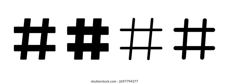 Ícone de hashtag para ilustração vetorial. símbolo e sinal de hashtag