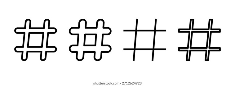 Ícone de hashtag para ilustração vetorial. símbolo e sinal de hashtag