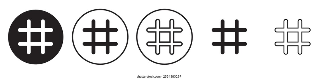 Hashtag, Symbolvektor einzeln auf weißem Hintergrund.Hashtag, Vektorsymbol