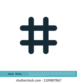 Hashtag Icon Vector Logo Template Illustration Design. Vector EPS 10.