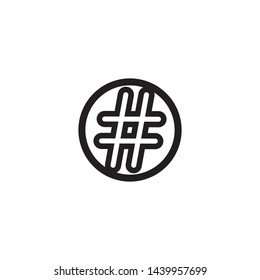Hashtag icon vector. Hashtag mark icon symbol. Flat design style on white background.
