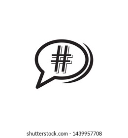 Hashtag icon vector. Hashtag mark icon symbol. Flat design style on white background.