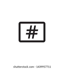 Hashtag icon vector. Hashtag mark icon symbol. Flat design style on white background.