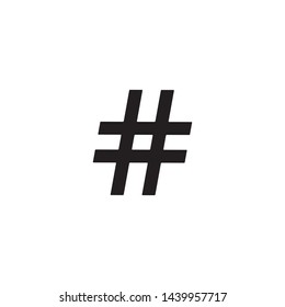 Hashtag icon vector. Hashtag mark icon symbol. Flat design style on white background.