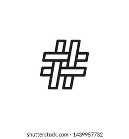 Hashtag icon vector. Hashtag mark icon symbol. Flat design style on white background.