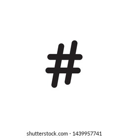 Hashtag icon vector. Hashtag mark icon symbol. Flat design style on white background.