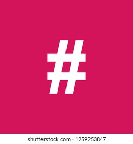 hashtag icon vector. hashtag sign on pink background. hashtag icon for web and app