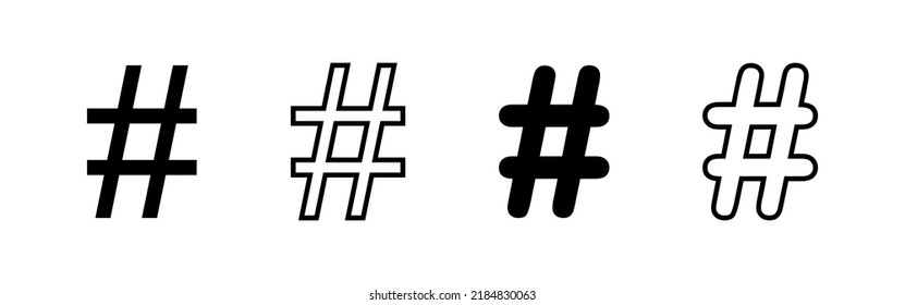 Hashtag Symbol Vektor. Hashtag-Zeichen und -Symbol