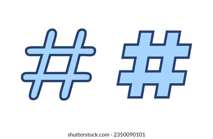 Hashtag Symbol Vektor. Hashtag-Zeichen und -Symbol