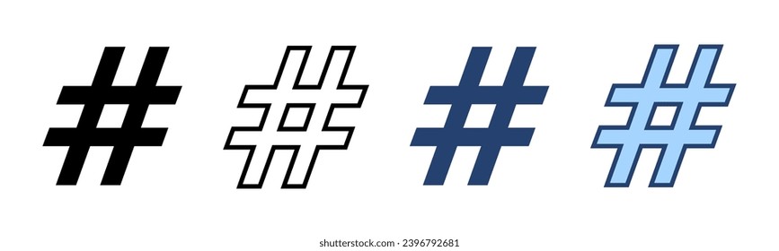 Hashtag Symbol Vektor. Hashtag-Zeichen und -Symbol