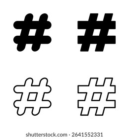 Hashtag icon vector. hashtag sign and symbol