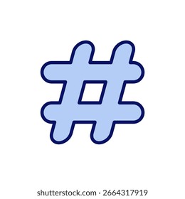 Ícone de hashtag vetor. símbolo e sinal de hashtag