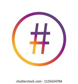 Hashtag icon vector icon. Simple element illustration. Hashtag symbol design. Can be used for web and mobile.