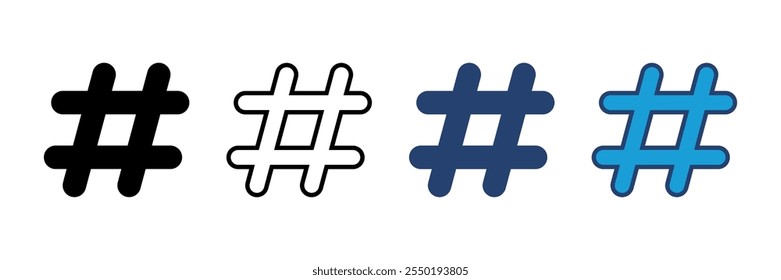 Ícone de hashtag vetor. símbolo de hashtag