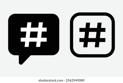 Hashtag Icon Vector. Hashtag Symbol. Hashtag With Bubble Chat Box.