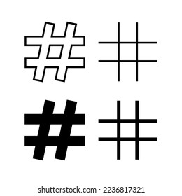 Vector de iconos de hashtag para aplicaciones web y móviles. signo de etiqueta y símbolo