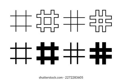 Vector de iconos de hashtag para aplicaciones web y móviles. signo de etiqueta y símbolo