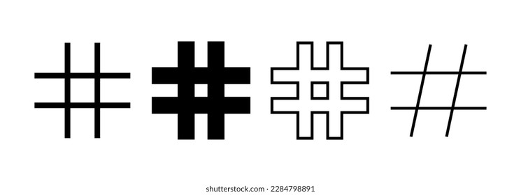 Vector de iconos de hashtag para aplicaciones web y móviles. signo de etiqueta y símbolo