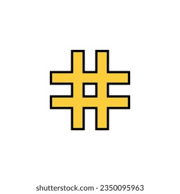 Vector de iconos de hashtag para aplicaciones web y móviles. signo de etiqueta y símbolo