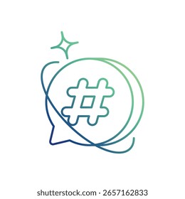 Hashtag-Symbol auf weißem Hintergrund, Vektorgrafik