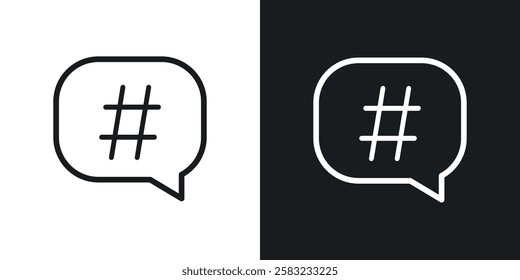 Hashtag icons in black and white liner strokes for web design.