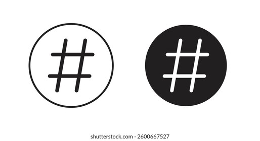 Hashtag icons graphics set vectors