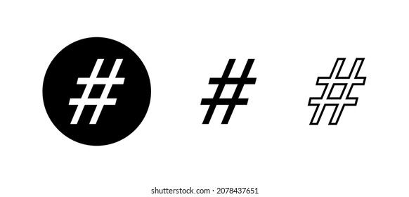 Hashtag icons set. hashtag sign and symbol