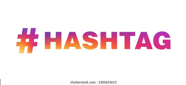 Hashtag Icons Vintage Illustration Painted Colors Stock Vector (Royalty ...
