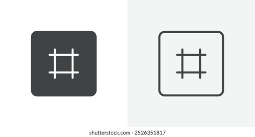 Hashtag key icon flat and simple set design