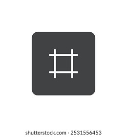 Hashtag key icon flat and simple set design