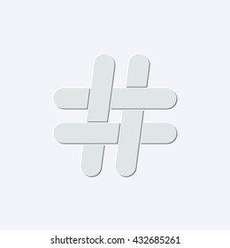 hashtag - light gray vector icon