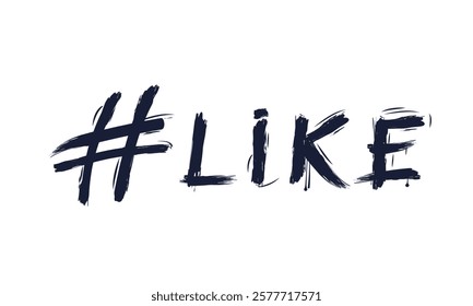 hashtag like logo. information network. promotion, interesting message, icon, internet. Hand drawn brush style modern calligraphy. Vector illustration on white background
