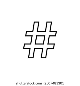 Hashtag line icon in generic style. Social media element