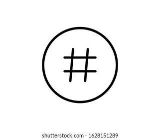Hashtag line icon. High quality outline symbol for web design or mobile app. Thin line sign for design logo. Black outline pictogram on white background