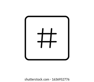 Hashtag line icon. High quality outline symbol for web design or mobile app. Thin line sign for design logo. Black outline pictogram on white background