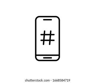 Hashtag line icon. High quality outline symbol for web design or mobile app. Thin line sign for design logo. Black outline pictogram on white background