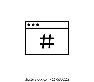 Hashtag line icon. High quality outline symbol for web design or mobile app. Thin line sign for design logo. Black outline pictogram on white background