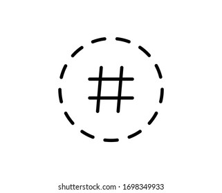 Icono de línea de hashtag. Símbolo de esquema de alta calidad para diseño web o aplicación móvil. Signo de línea delgada para el logotipo de diseño. Pictograma de contorno negro sobre fondo blanco