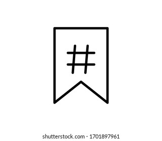 Hashtag line icon. High quality outline symbol for web design or mobile app. Thin line sign for design logo. Black outline pictogram on white background