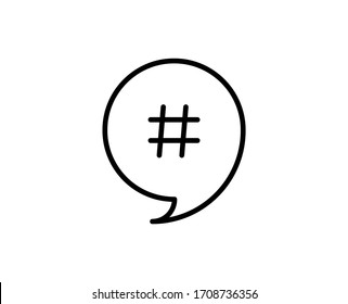 Hashtag line icon. High quality outline symbol for web design or mobile app. Thin line sign for design logo. Black outline pictogram on white background