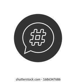 Icono de línea de hashtag. Ilustración del vector