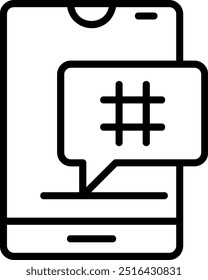 Hashtag Line Vector Icon Design