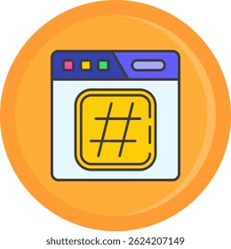 Hashtag Line vector Icon Design